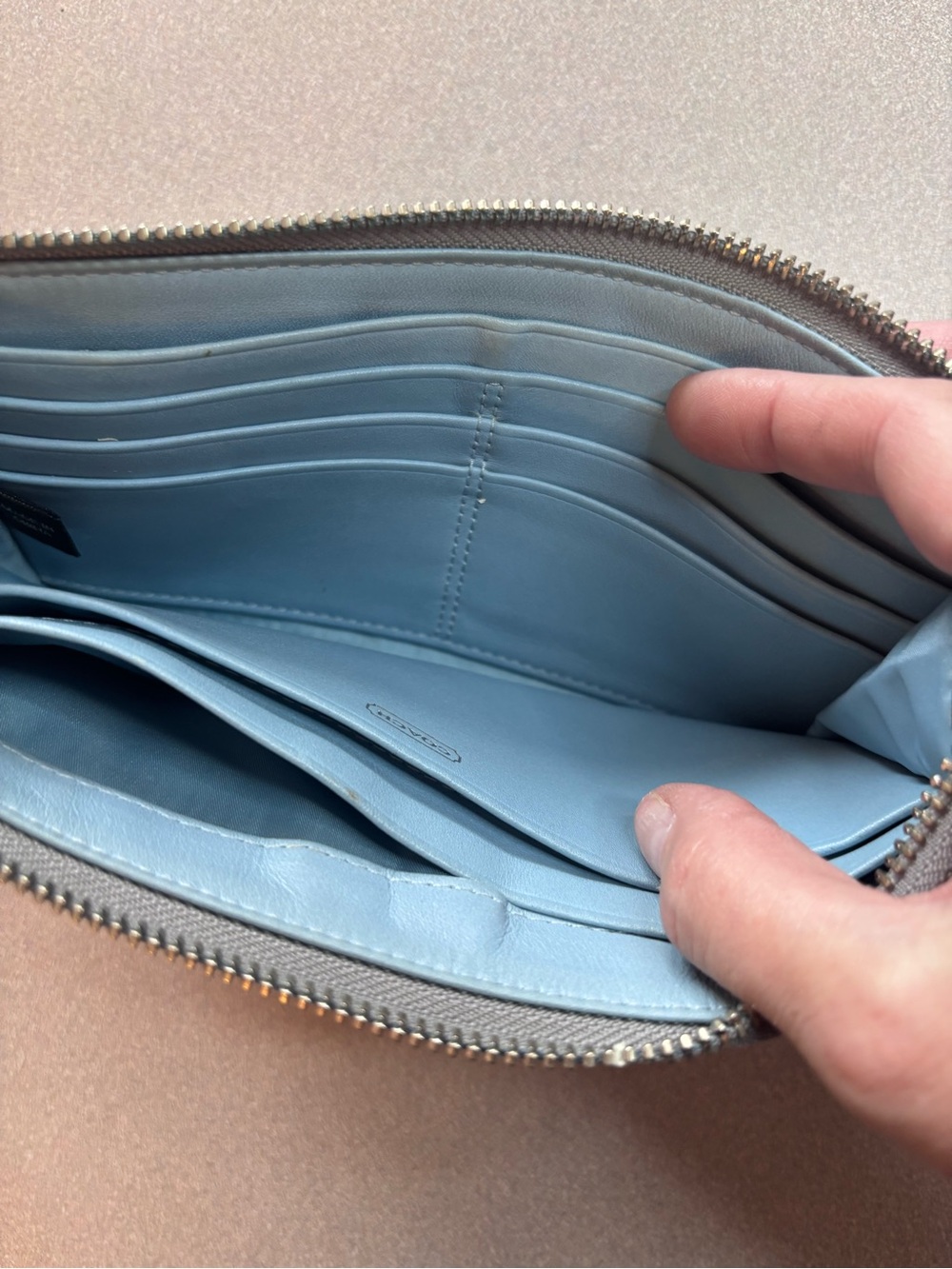 Coach Madison Gray Signature Wristlet Wallet - Picture 3 of 7